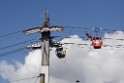 Koelner Seilbahn Gondel blieb haengen Koeln Linksrheinisch P370